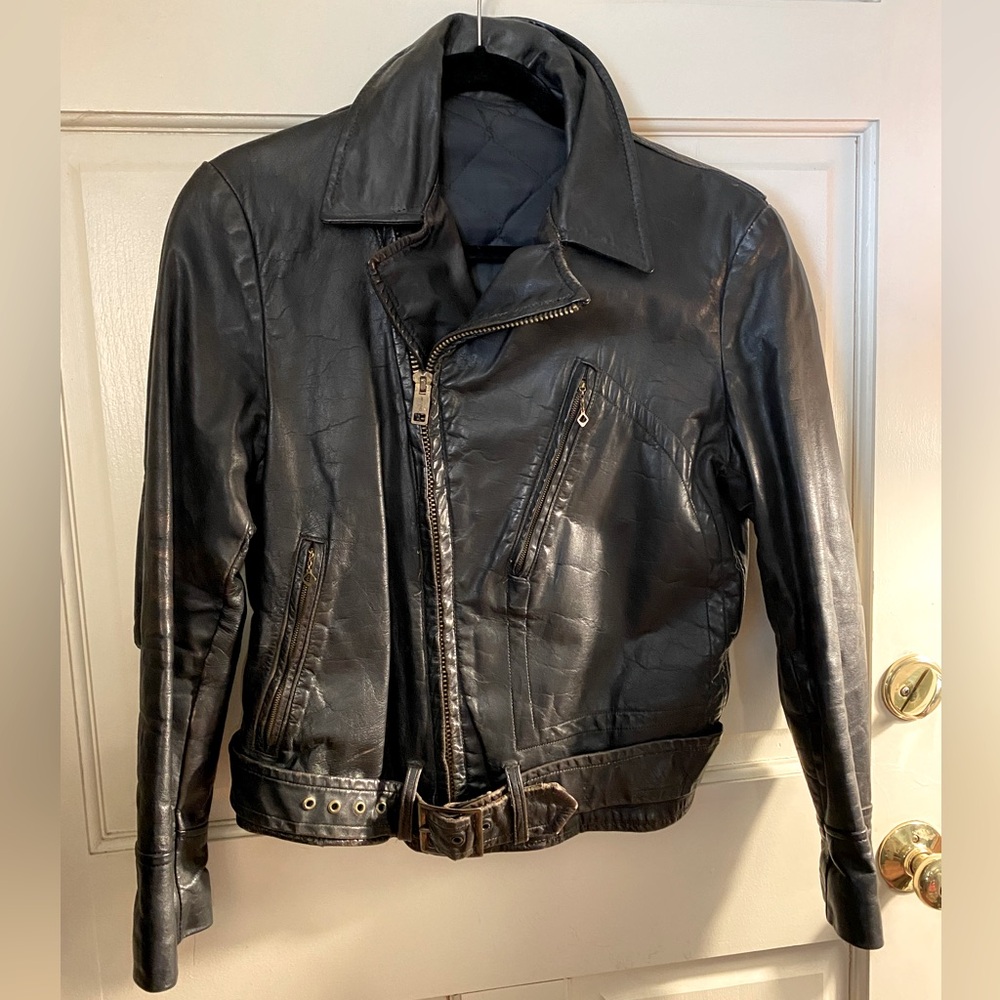 Vintage 1950s/1960s, British Leather Moto Jacket